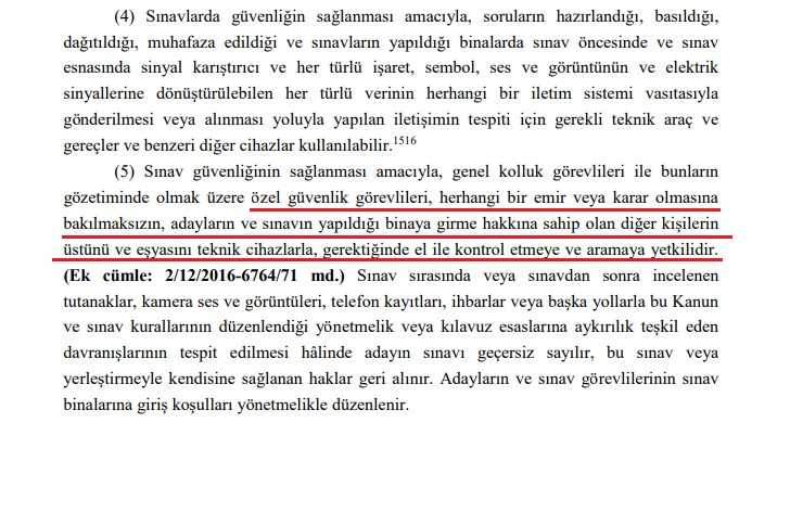 Resim-ÖSYM Özel Güvenlik Genel Kolluk Kuvveti Gözetiminde El İle Arama Yetkisi