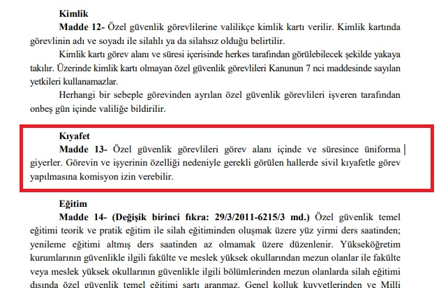 Resim-5188 Madde 13 Kıyafet Üniformalı olarak çalışırlar