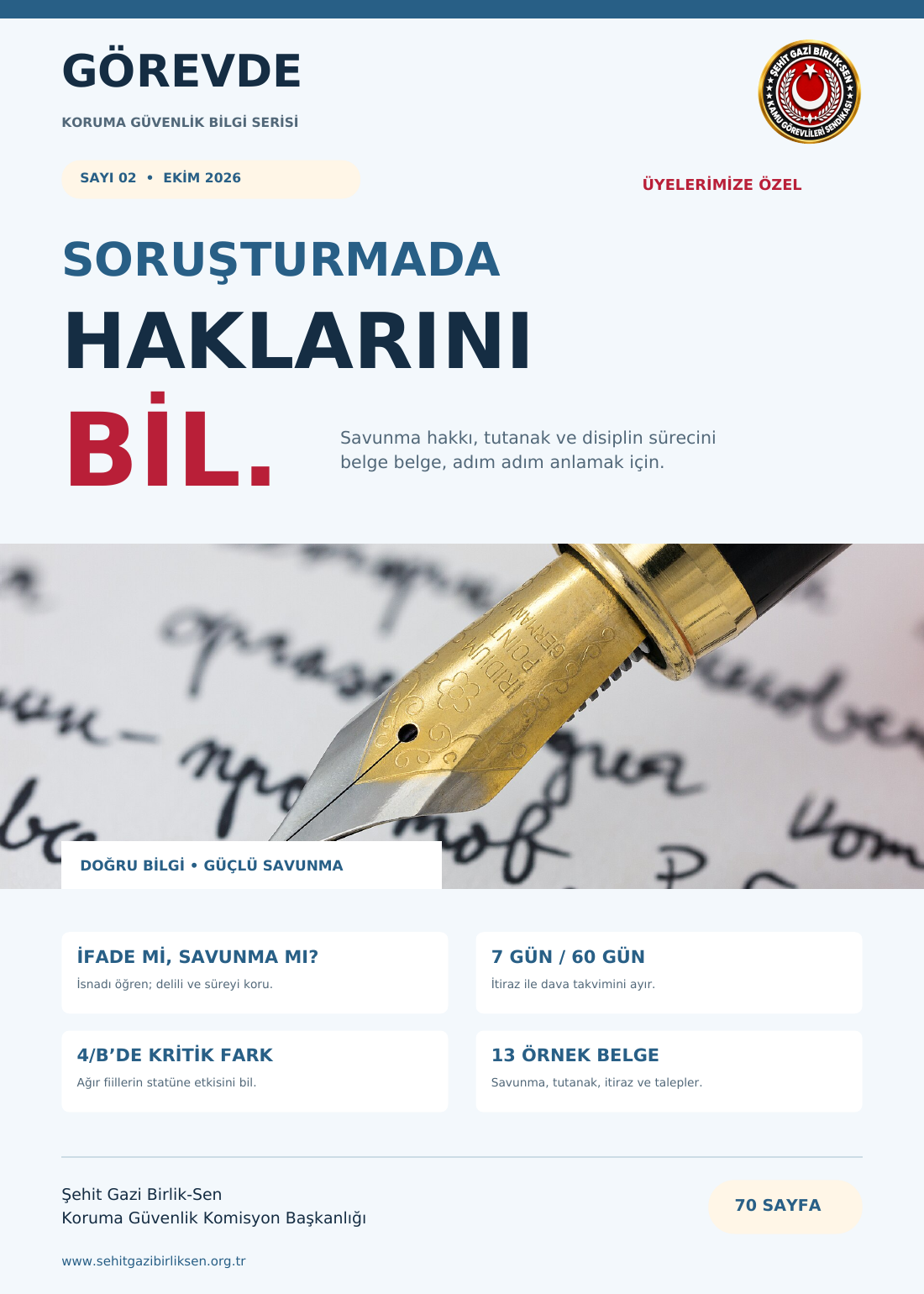 GÖREVDE Sayı 02 — Soruşturmada haklarını bil: savunma ve disiplin. kapağı