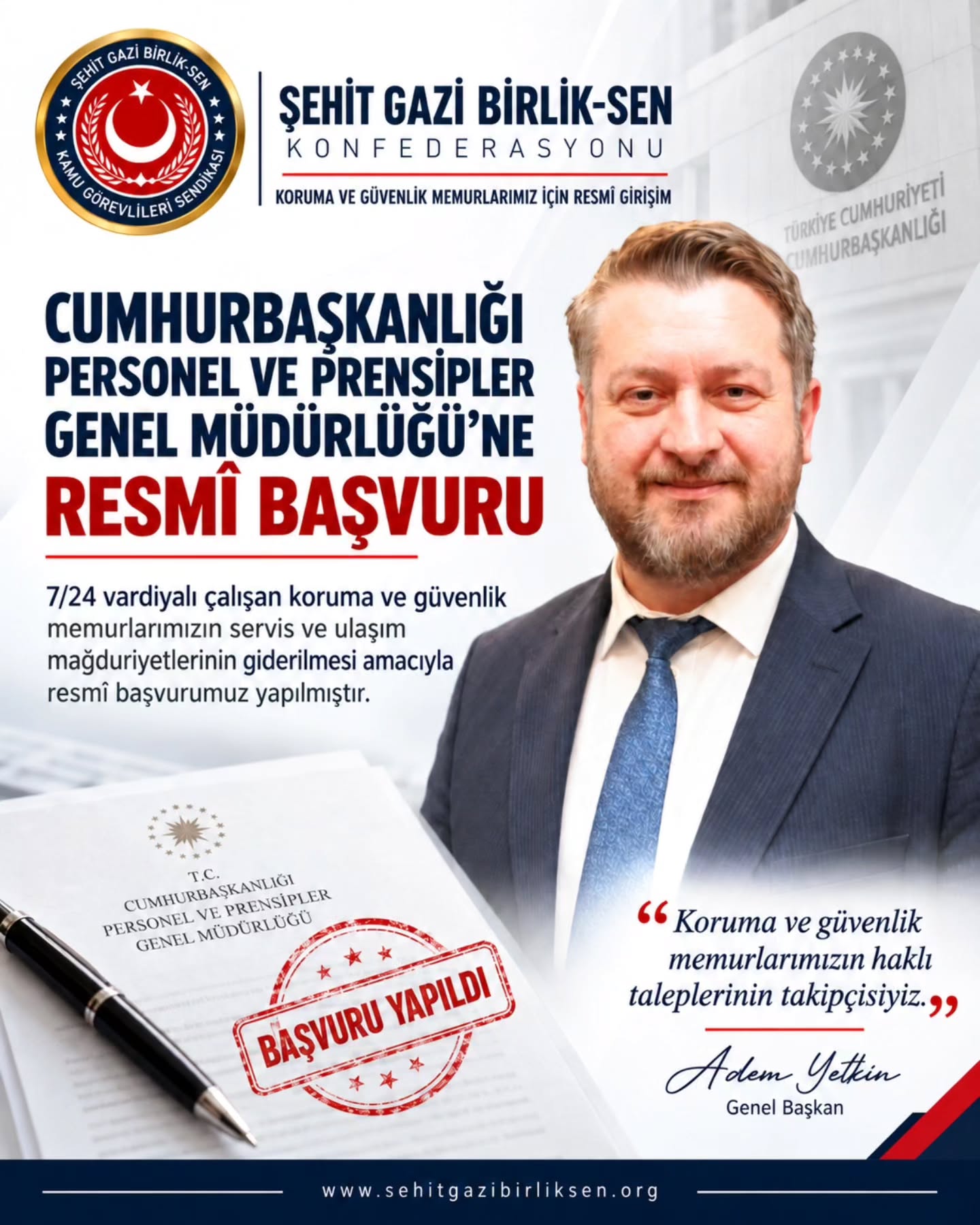 Cumhurbaşkanlığı Personel ve Prensipler Genel Müdürlüğüne servis ve ulaşım sorunları için resmî başvuru duyurusu